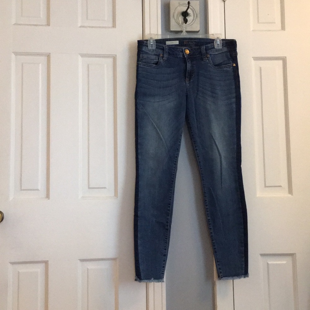Kut from the Kloth Jeans with Dark Denim Tuxedo Stripe, LN Sz 8